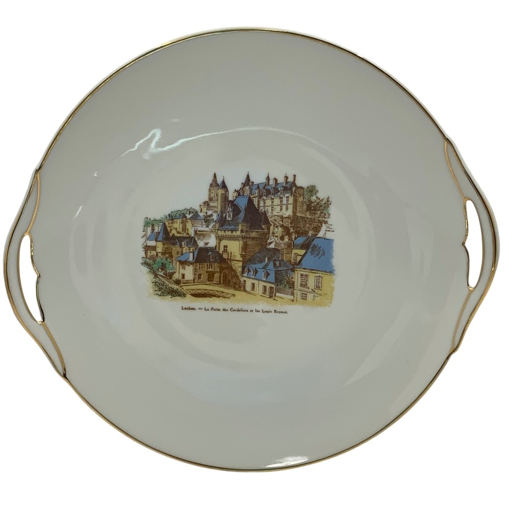Vintage‎ Bardet Limoges Loches La Porte des Cordeliers Porcelain White 10.25in